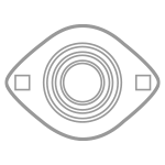 Grafik: Gehäuselagereinheit Flanschlager 2-Loch oval aus Stahlblech